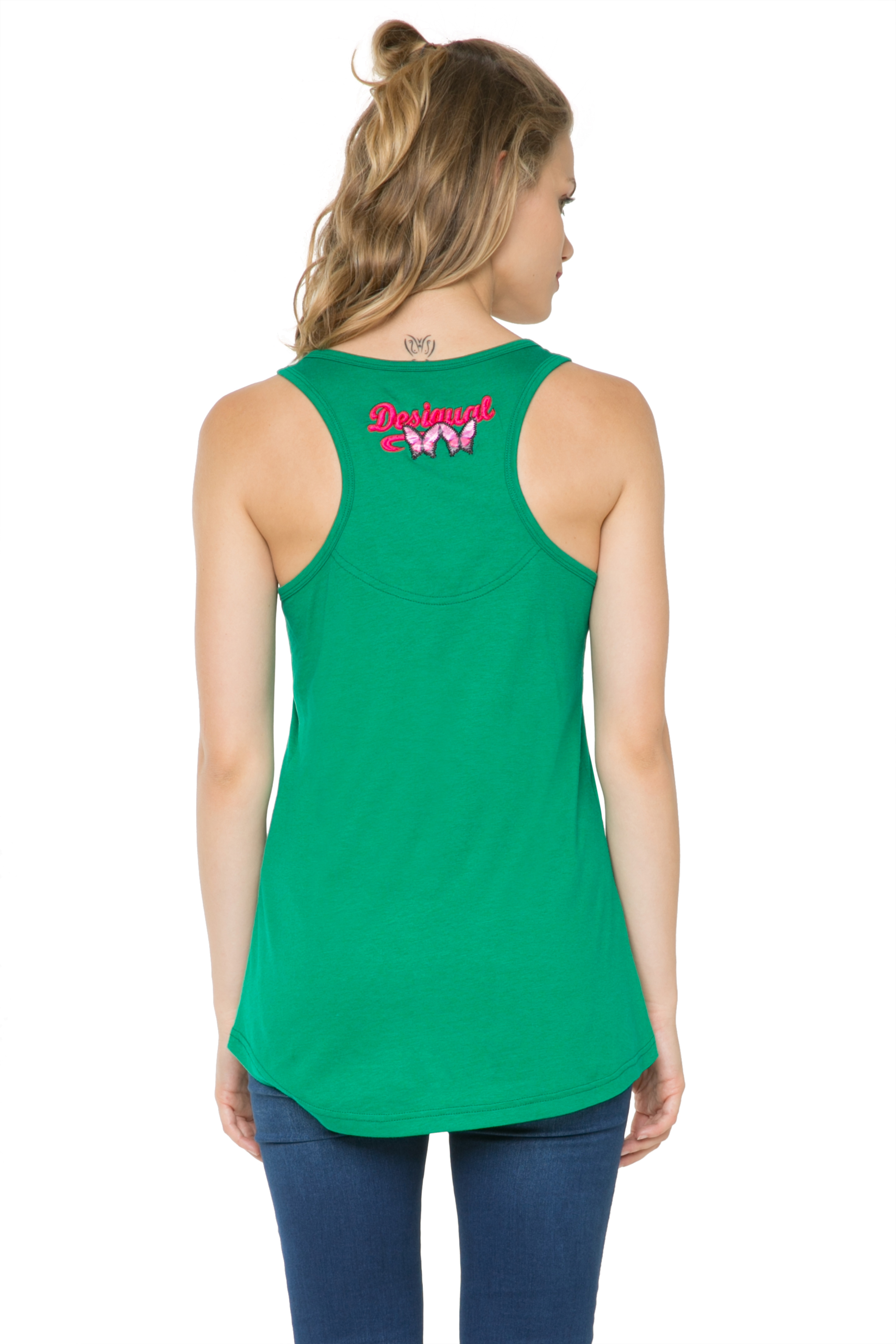 Desigual Target & Butterfly Blue Green Yellow Saker Vest Top S-XXL 10-18 RRP 44 | eBay